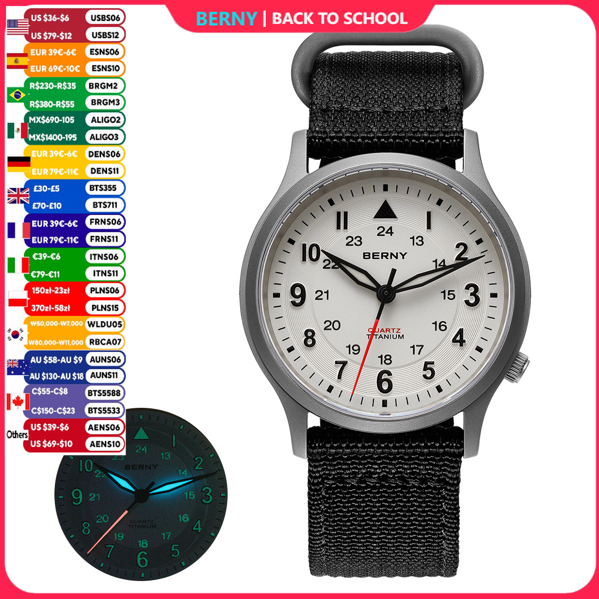 Outdoor Sport Field - BERNY Titanium Horloges voor Mannen Klassieke