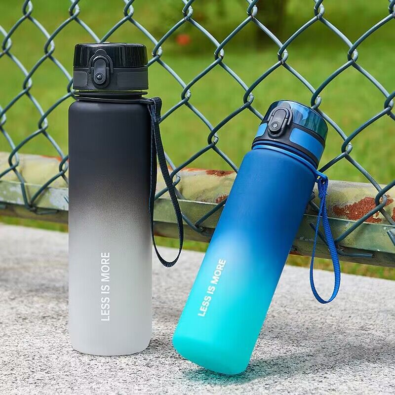 Outdoor Sport Field - 1-liter grote capaciteit sportwaterfles gradiëntkleur plastic